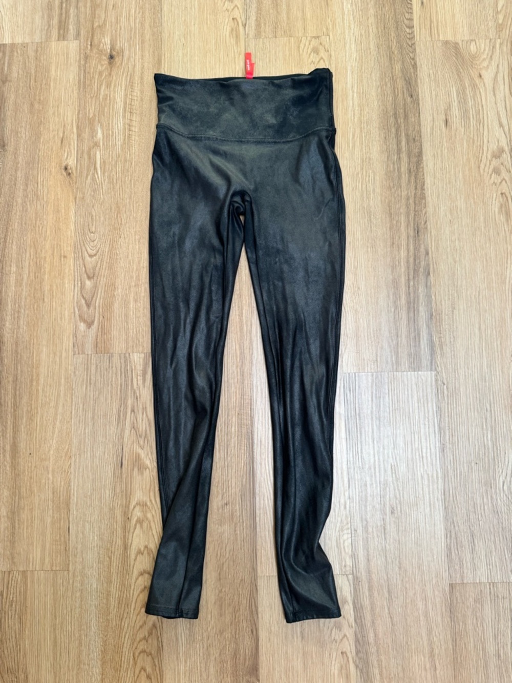 SPANX Black Faux-Leather High-Waist Leggings